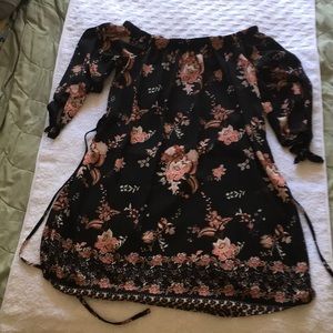 Above the Knee/Off Shoulder Black Dress